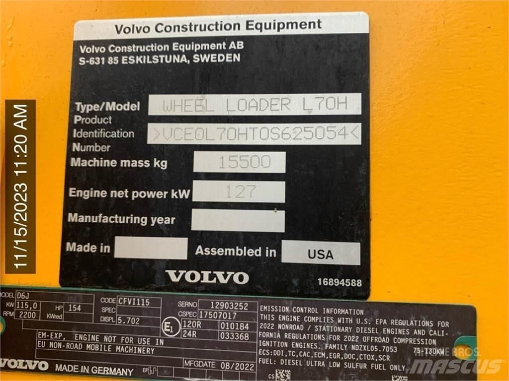 Volvo L70H Wielladers