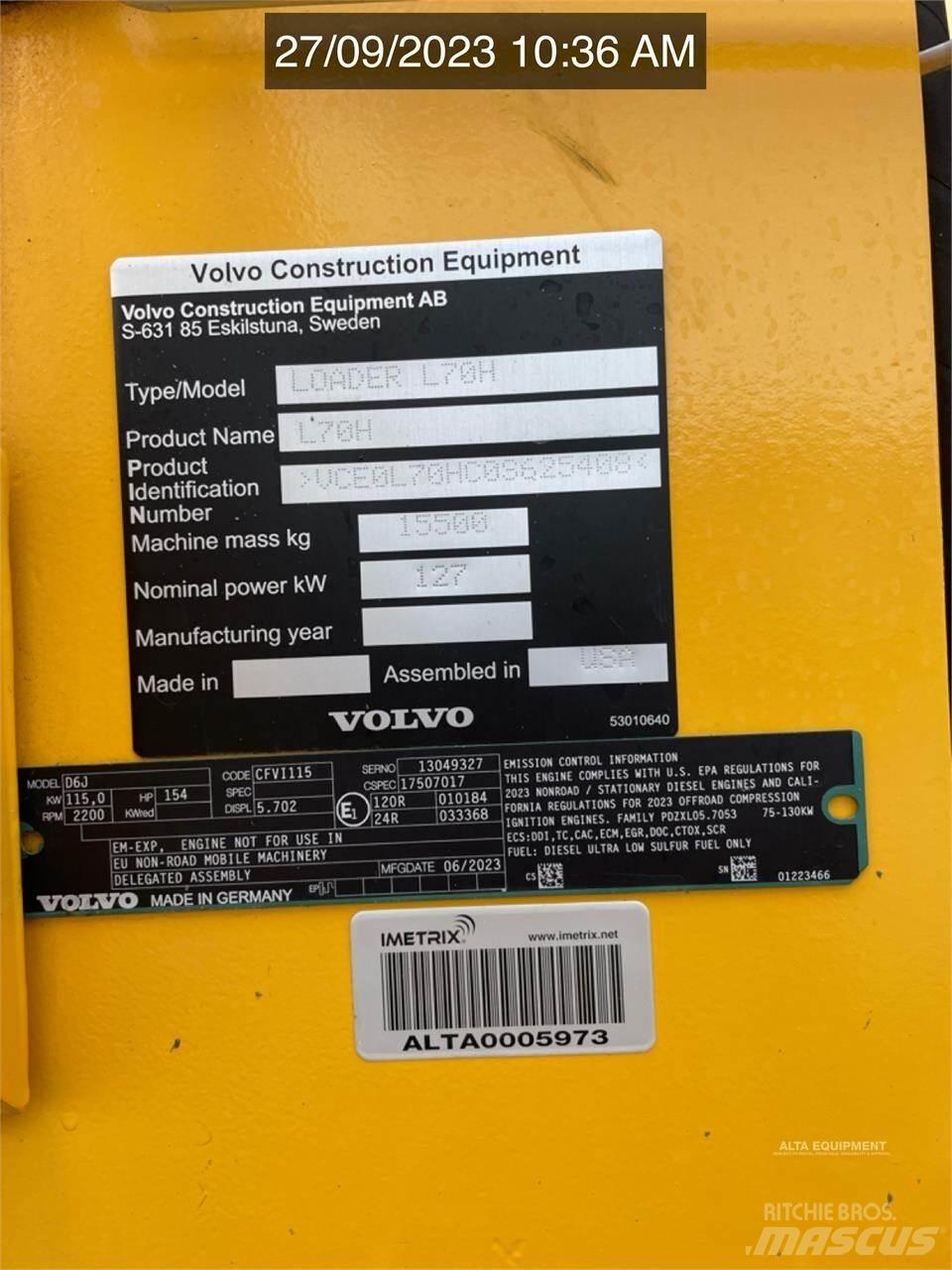 Volvo L70H Wielladers