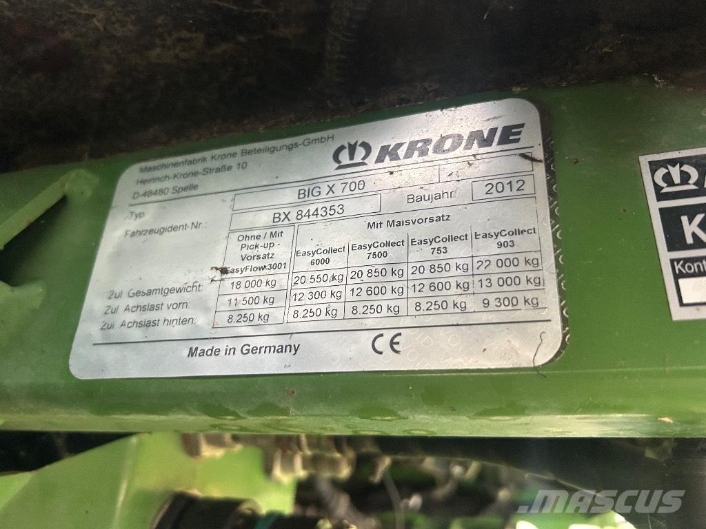 Krone Big X 700 Getrokken veldhakselaar