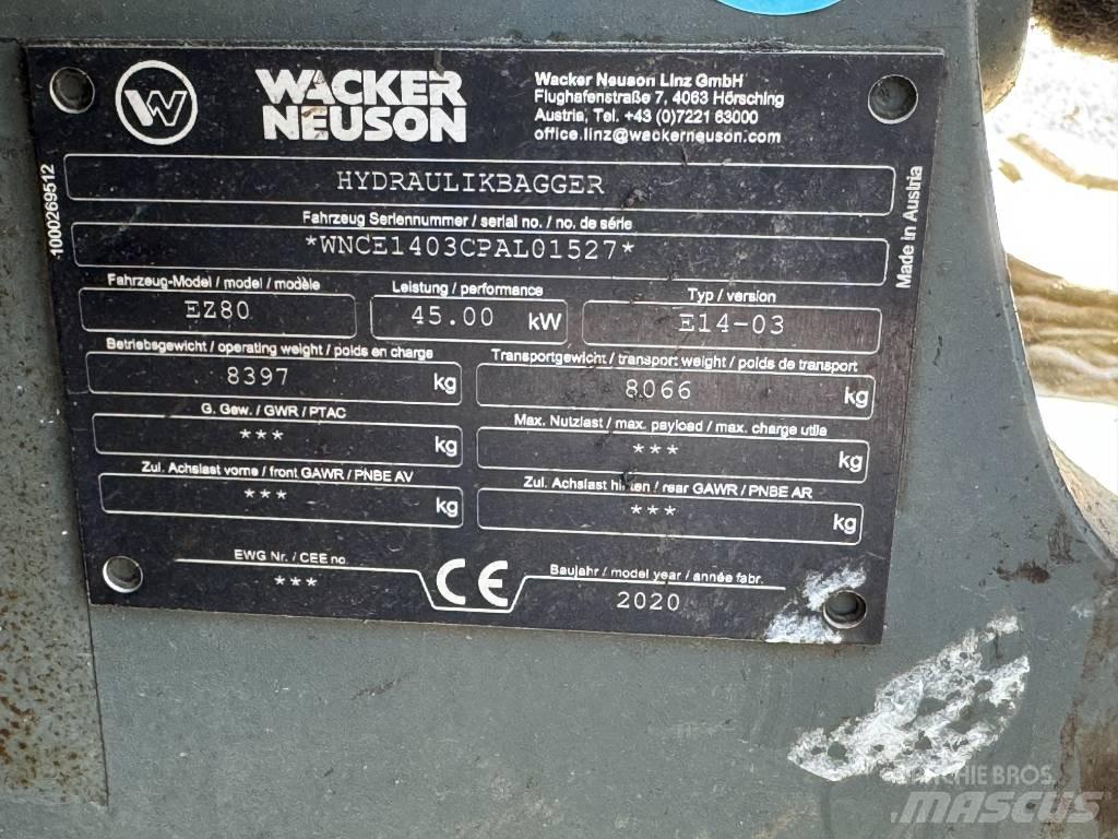 Wacker Neuson EZ80 Rupsgraafmachines