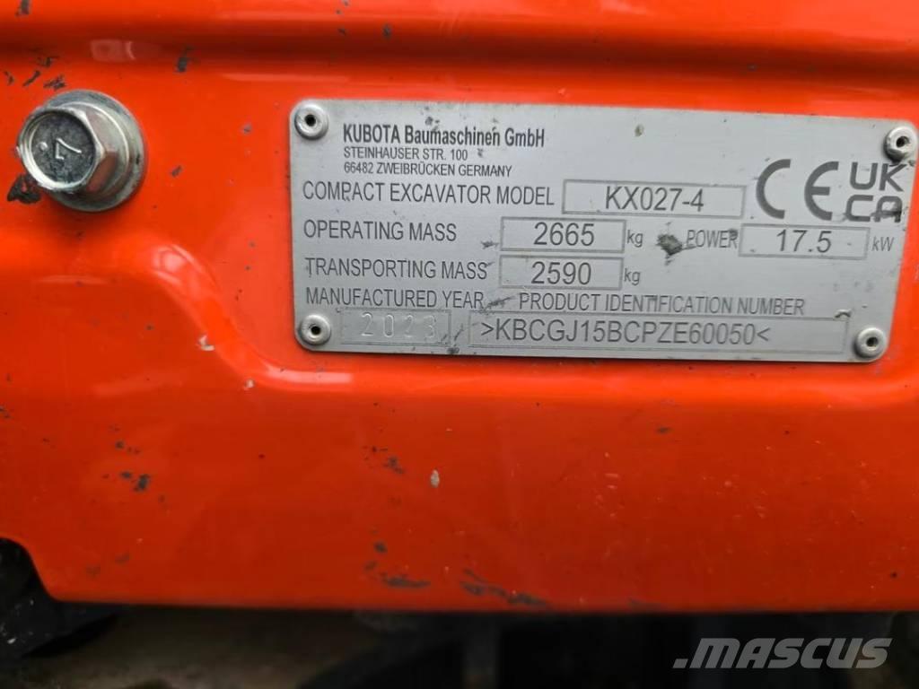Kubota KX 027-4 Rupsgraafmachines