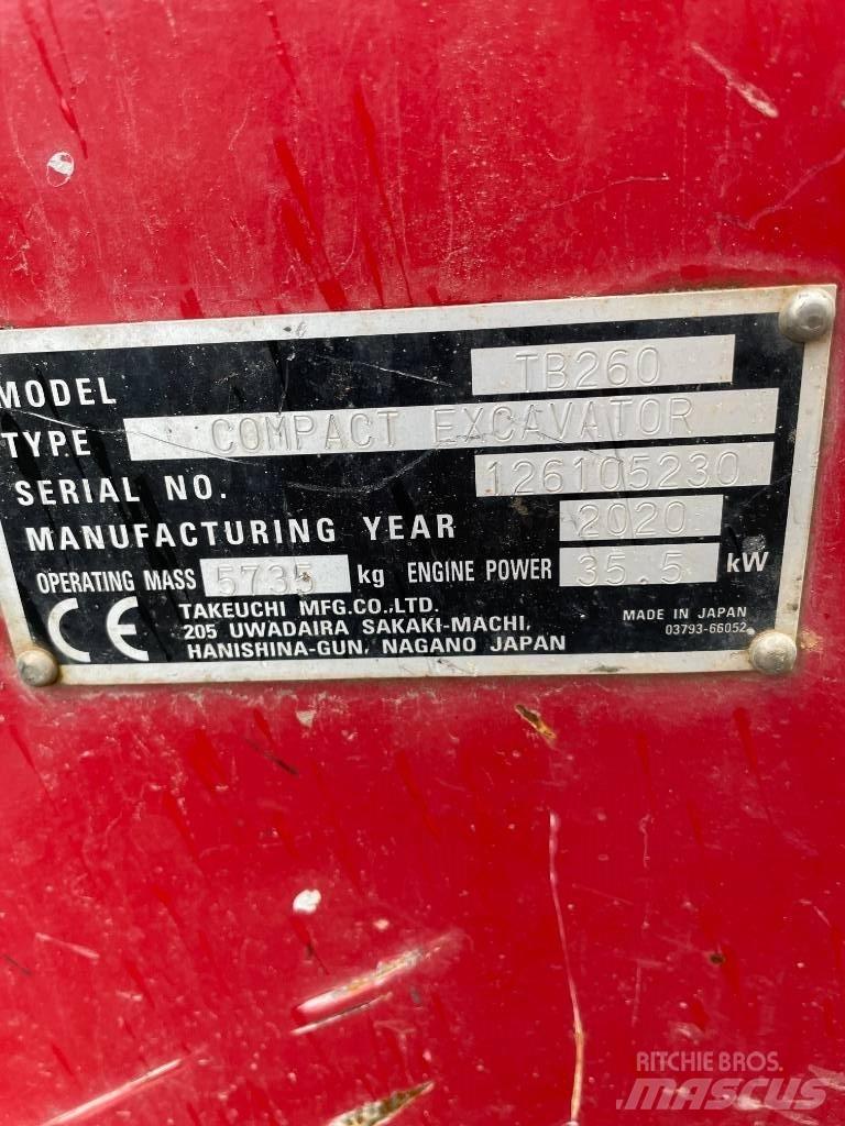 Takeuchi TB 260 Minigraafmachines < 7t