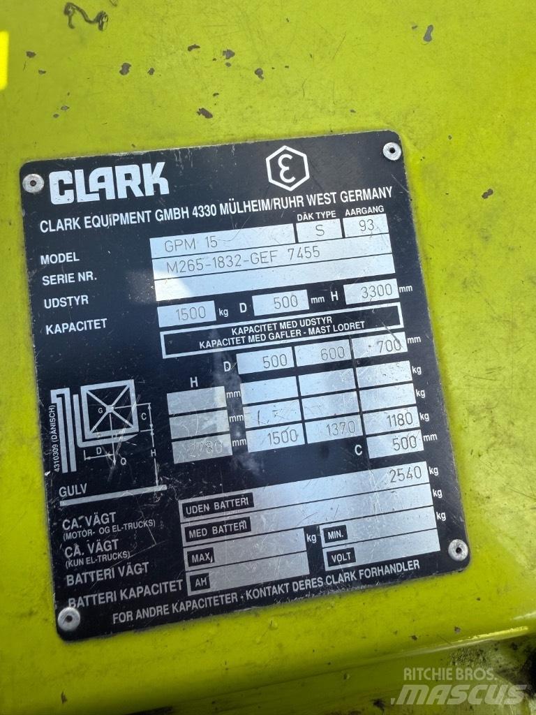 Clark GCM15 LPG heftrucks