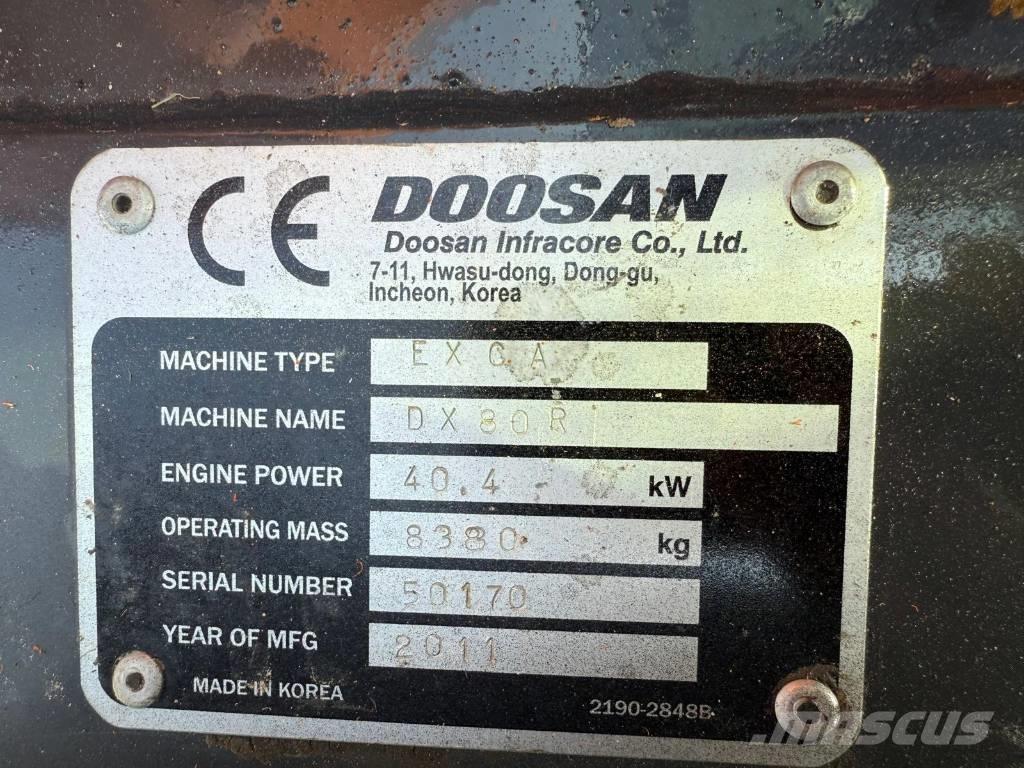 Doosan DX 80 R Midigraafmachines 7t - 12t