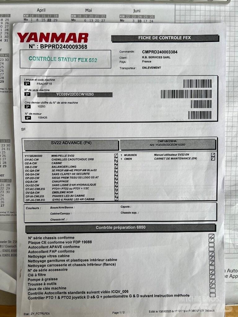 Yanmar SV 22 Minigraafmachines < 7t