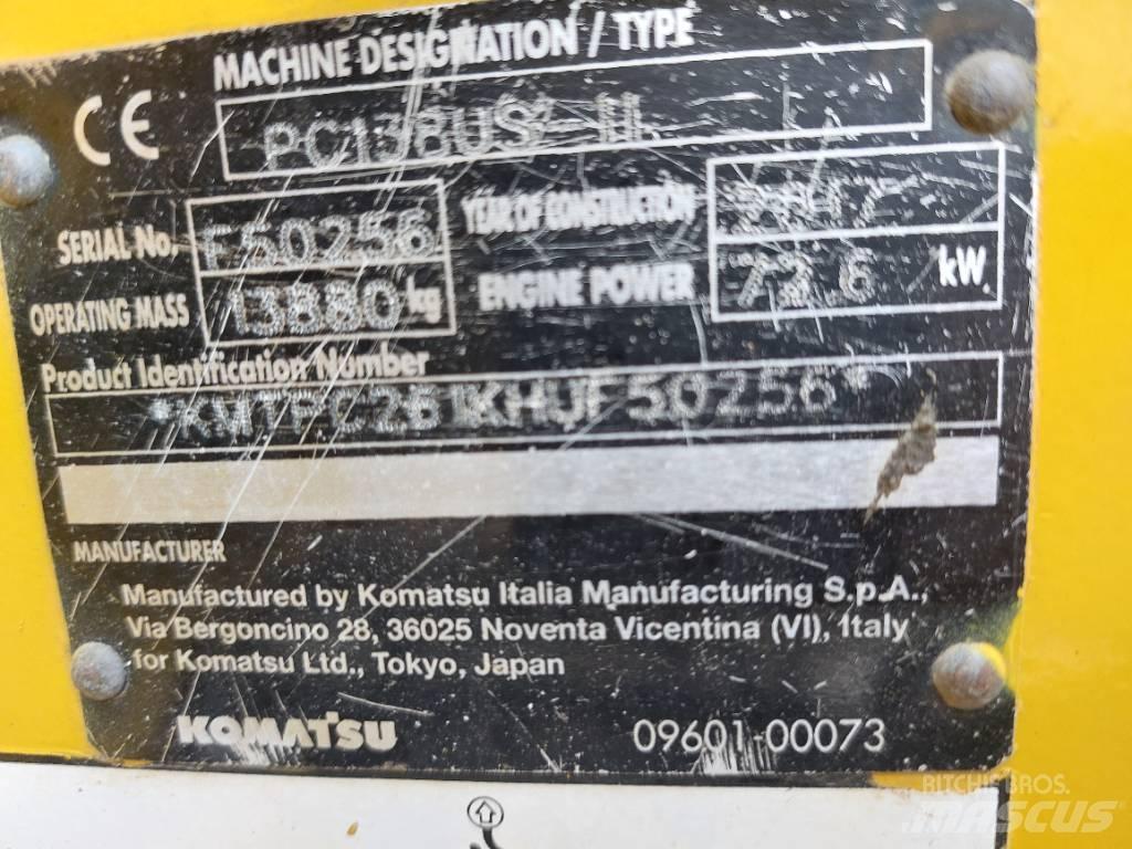 Komatsu PC138US-11 Rupsgraafmachines