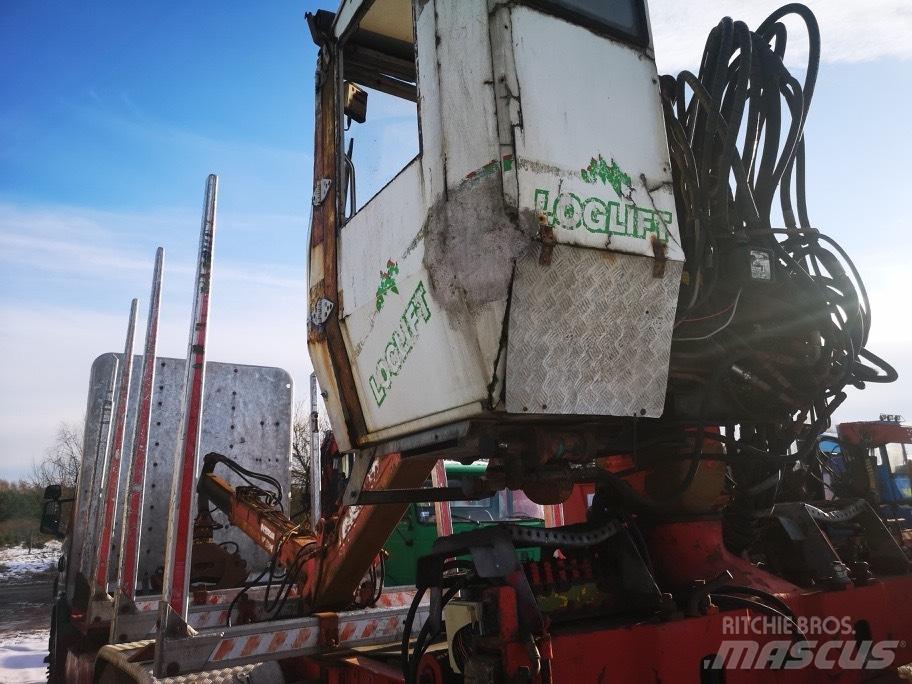 Scania 124 Vlakke laadvloer met kraan