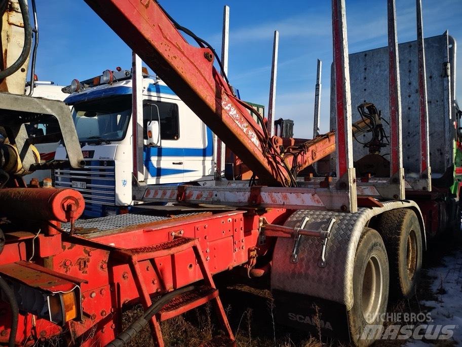 Scania 124 Vlakke laadvloer met kraan