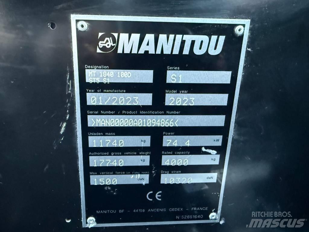 Manitou MT 1840 Verreikers