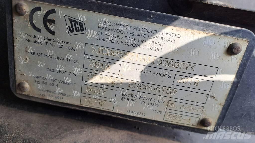 JCB 55Z-1 Minigraafmachines < 7t