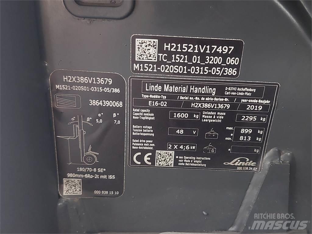 Linde E16 02 Elektrische heftrucks