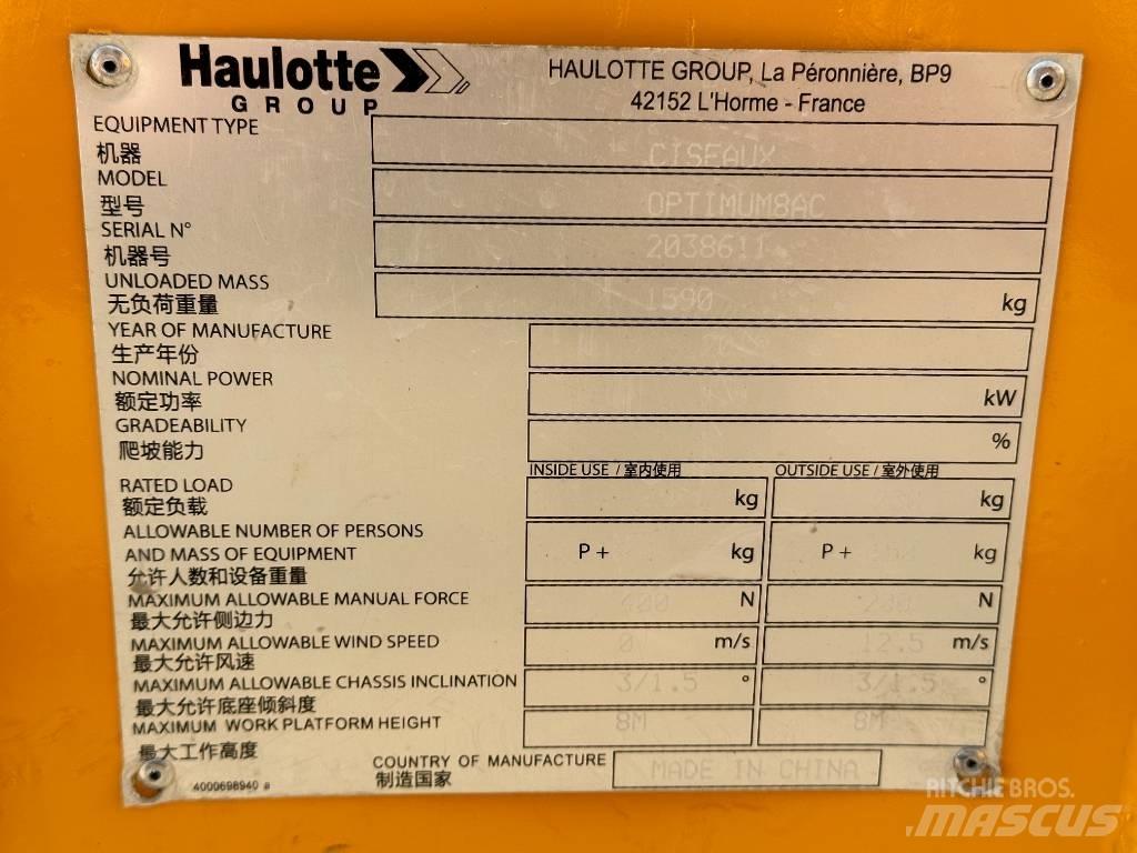 Haulotte OPTIMUM 8 Schaarhoogwerkers
