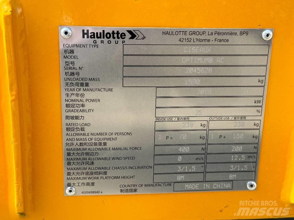 Haulotte OPTIMUM 8 Schaarhoogwerkers