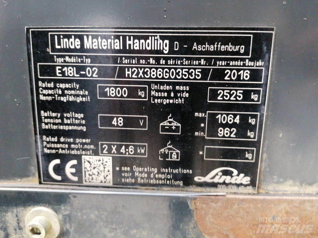 Linde E18L-02 Elektrische heftrucks