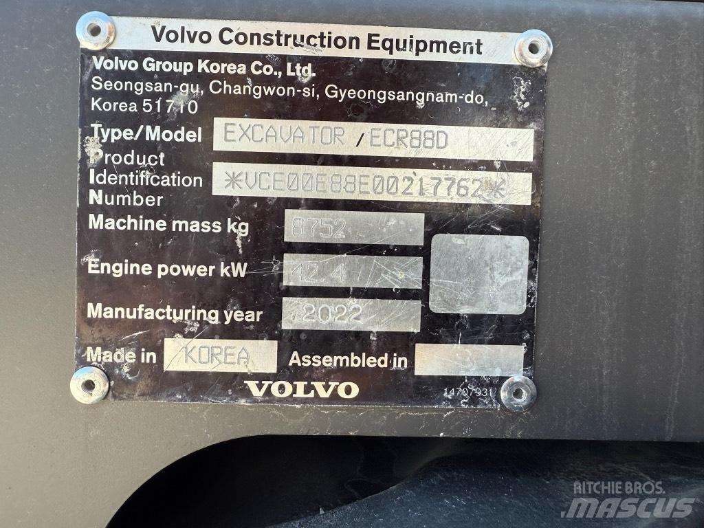 Volvo ECR88D Midigraafmachines 7t - 12t