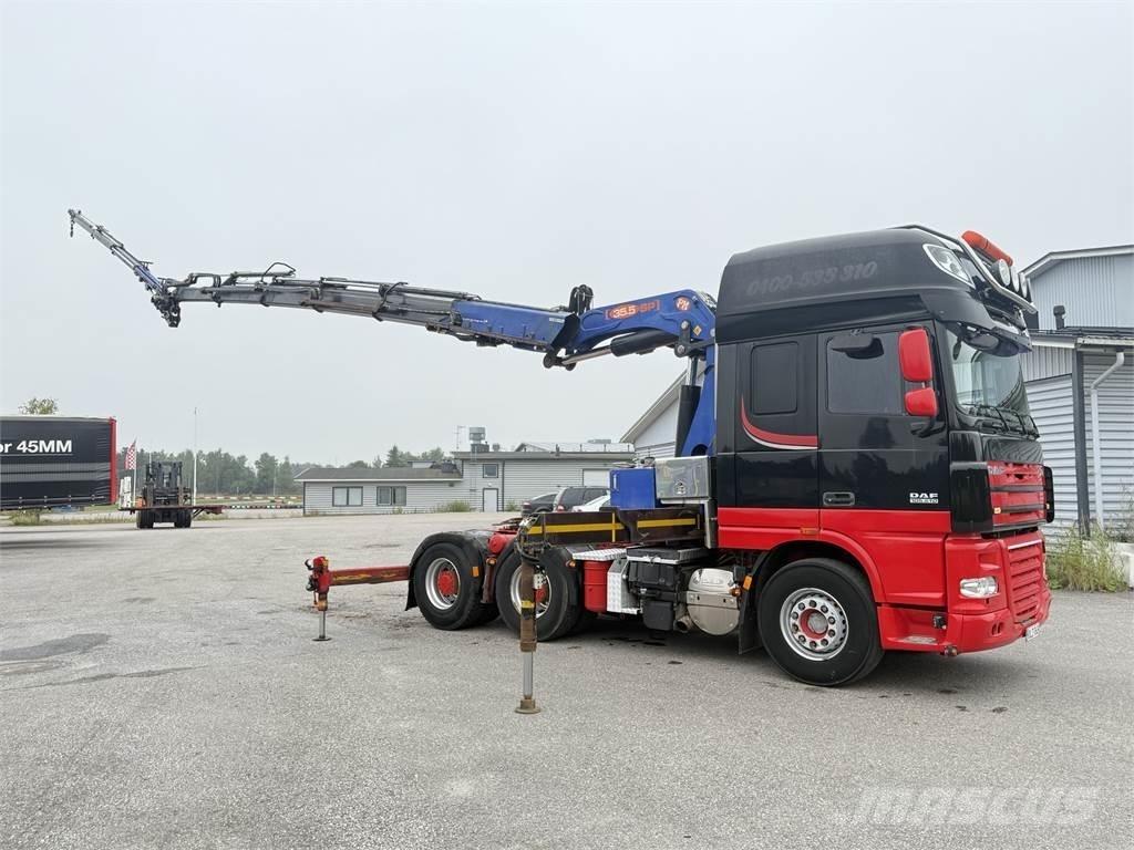 DAF XF105.510 6X4 Vlakke laadvloer met kraan