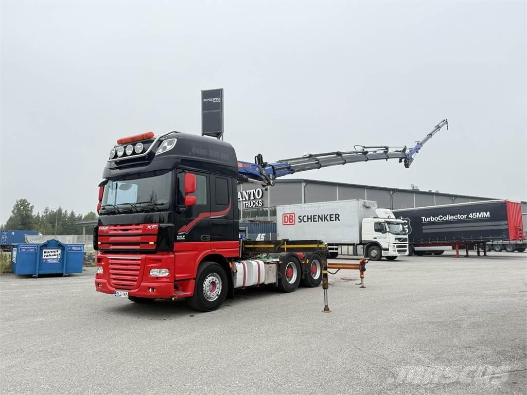 DAF XF105.510 6X4 Vlakke laadvloer met kraan