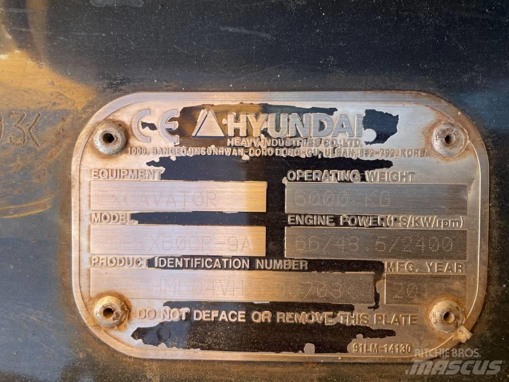 Hyundai 60CR-9A Minigraafmachines < 7t