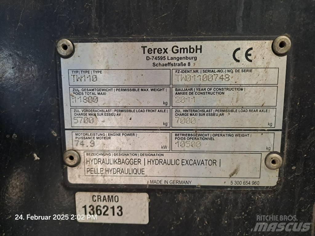 Terex TW 110 Wielgraafmachines