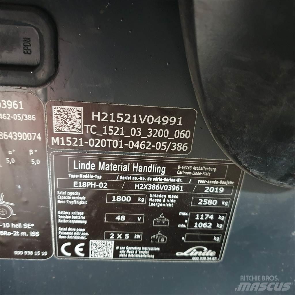 Linde E18PH Elektrische heftrucks