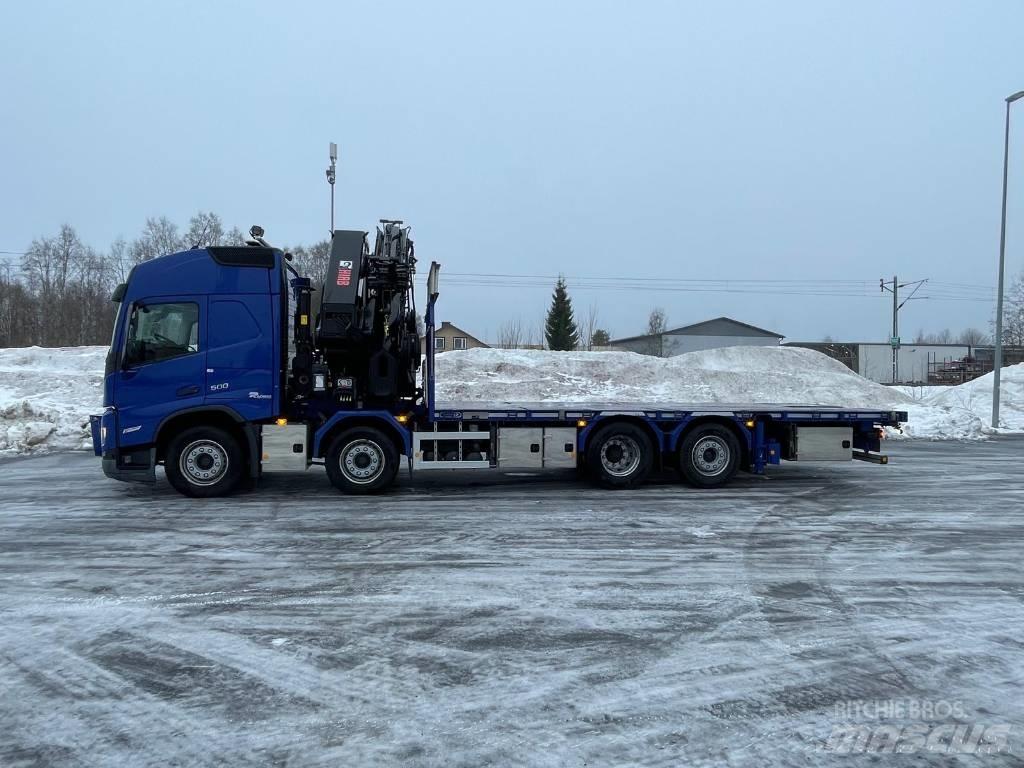 Volvo FM 500 Vlakke laadvloer met kraan
