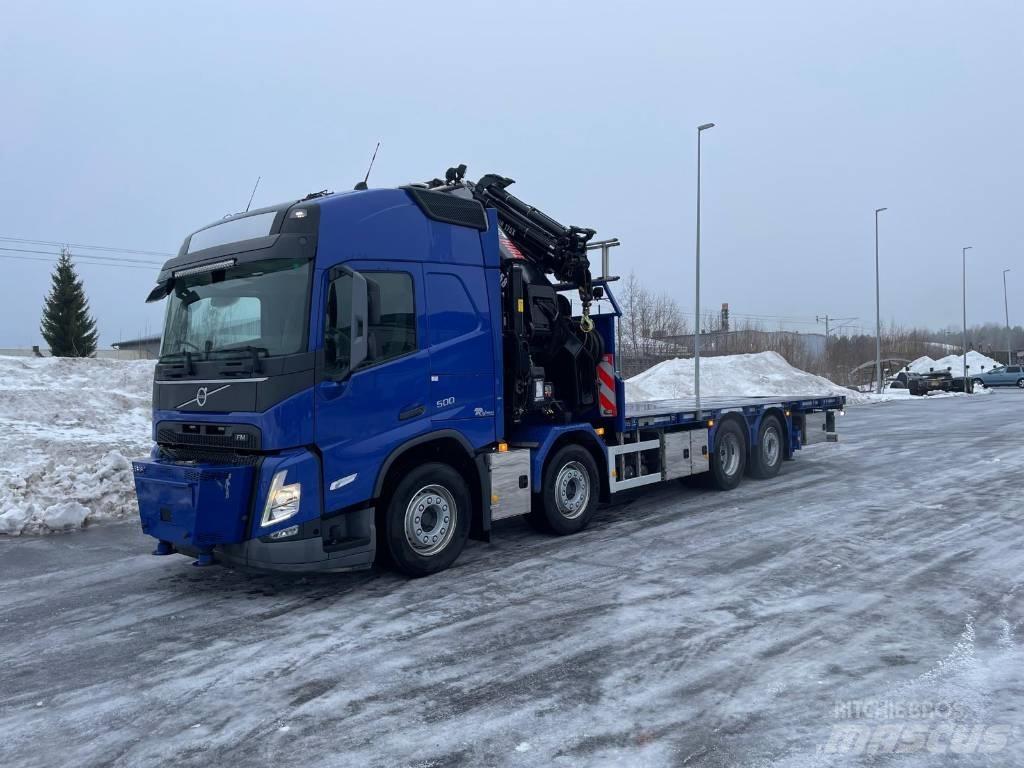 Volvo FM 500 Vlakke laadvloer met kraan