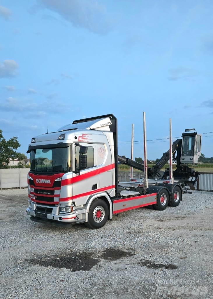 Scania R 540 Vlakke laadvloer met kraan