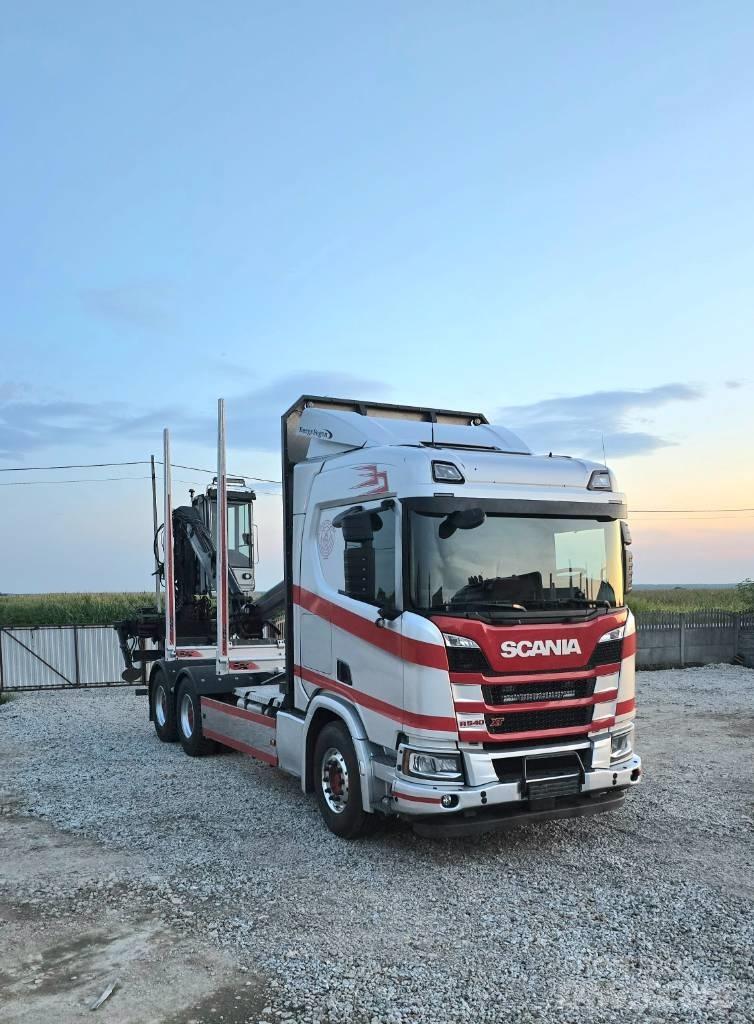 Scania R 540 Vlakke laadvloer met kraan