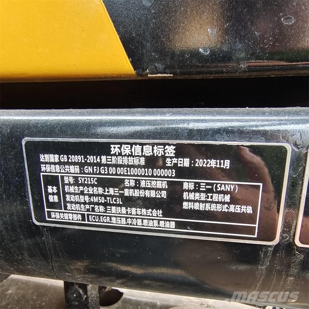 Sany SY 215 Rupsgraafmachines