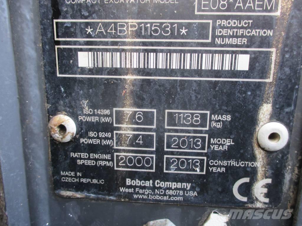 Bobcat E 08 Minigraafmachines < 7t