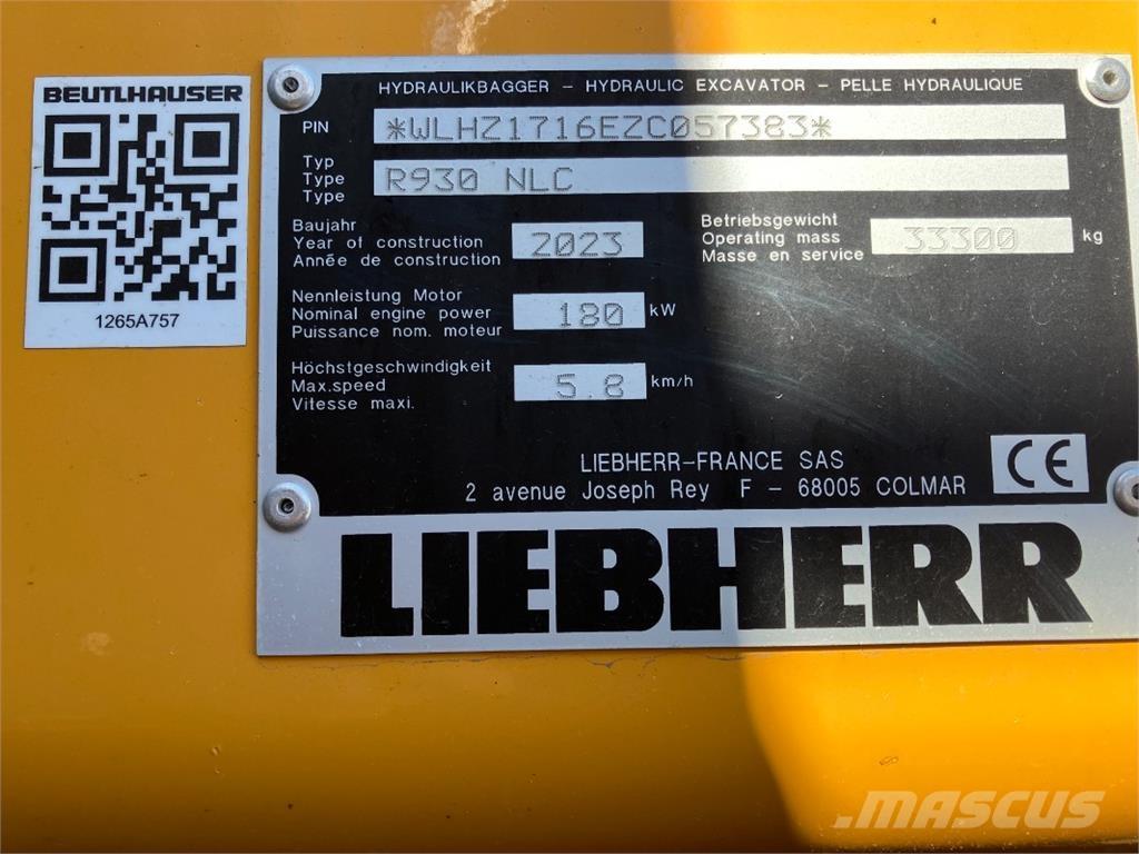 Liebherr R930 Rupsgraafmachines