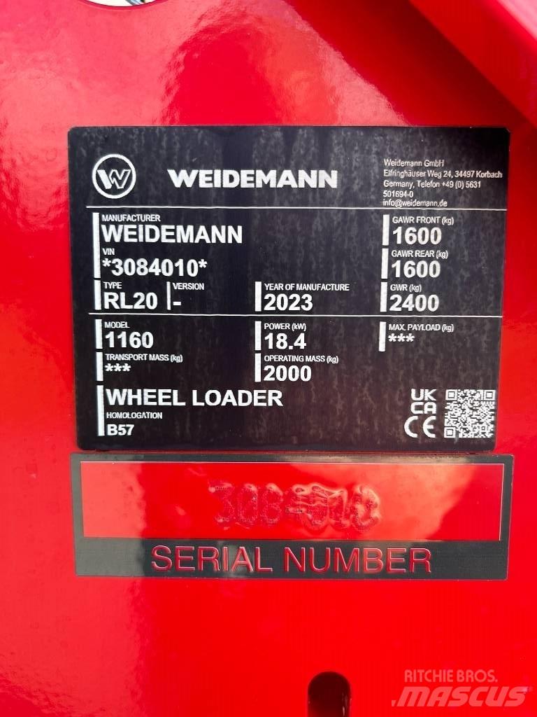 Weidemann 1160 Knik- en schrankladers