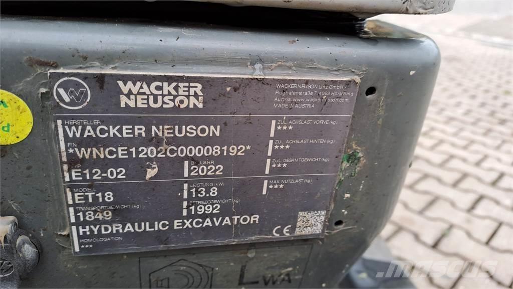Wacker Neuson ET18 Rupsgraafmachines