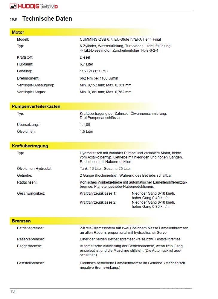 Huddig 1260D Graaf-laadcombinaties