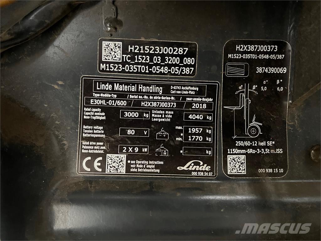 Linde E30/600HL Elektrische heftrucks