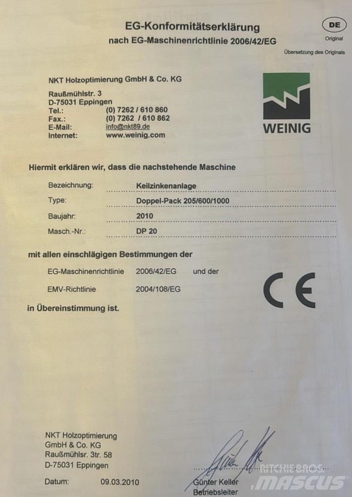  WEINIG Doppel-Pack Zaagmachines