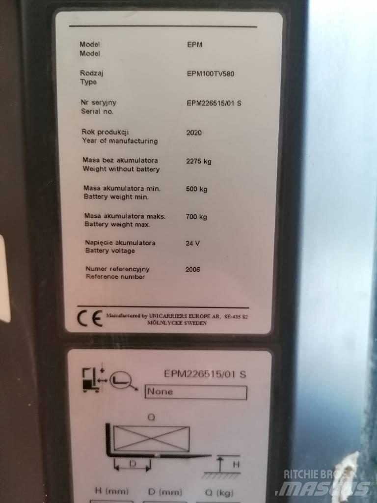 UniCarriers EPM100 Orderpicker voor hoog niveau