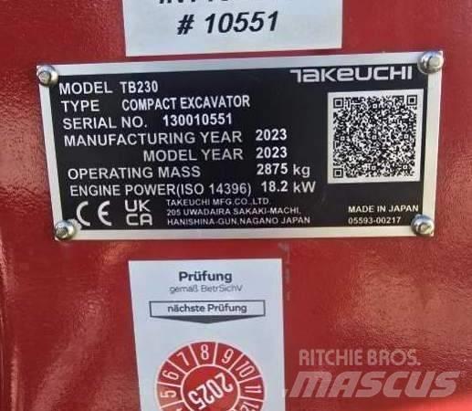 Takeuchi TB 230 Minigraafmachines < 7t