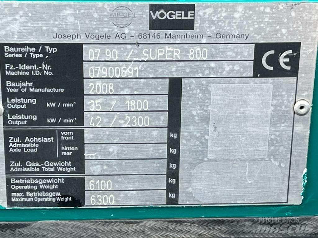 Vögele Super 800 Asfaltafwerkmachines