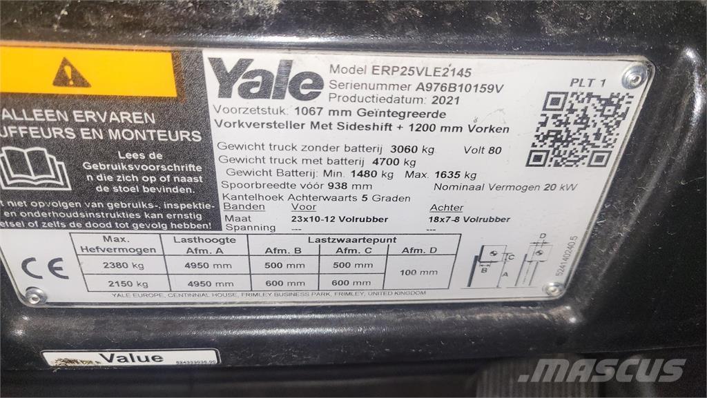 Yale ERP25VL 2021 Elektrische heftrucks