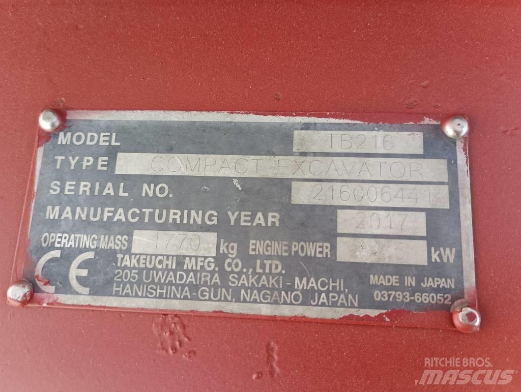 Takeuchi TB 216 Minigraafmachines < 7t
