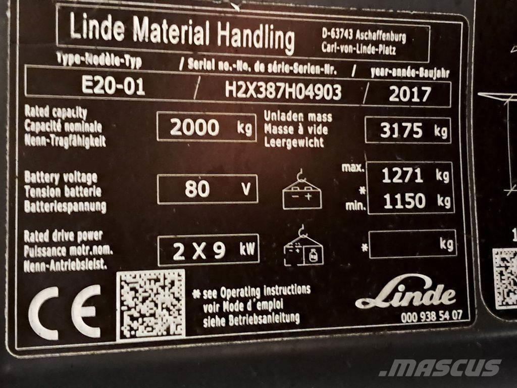 Linde E20-01 Elektrische heftrucks