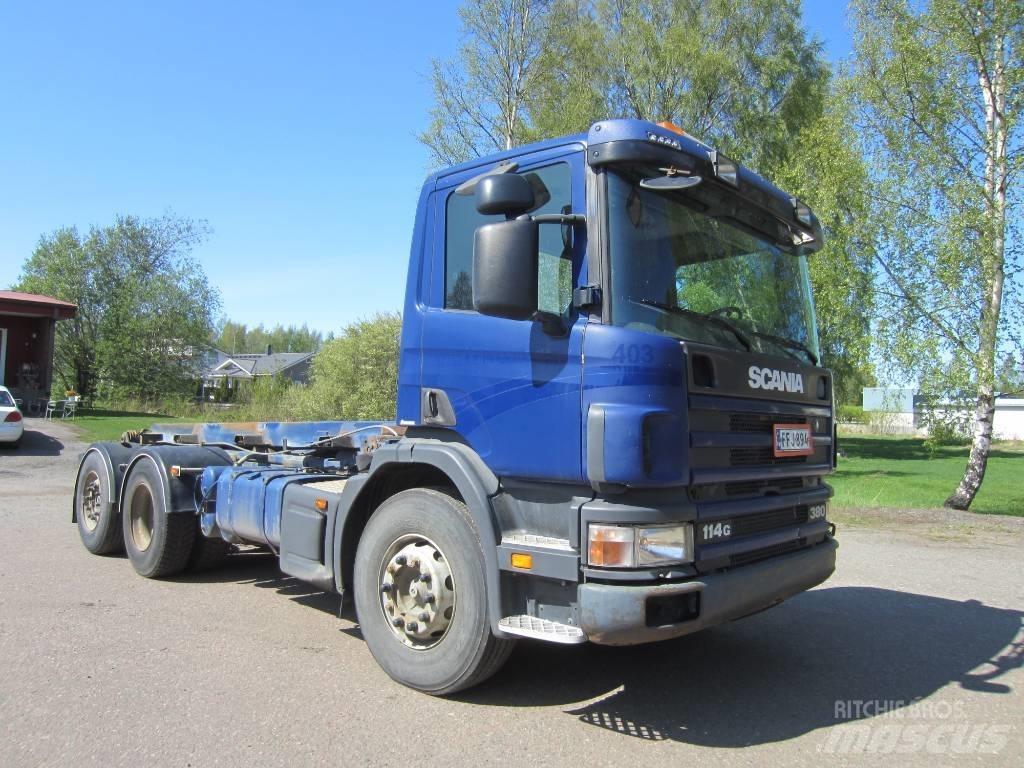 Scania P114 GB Containertrucks met kabelsysteem