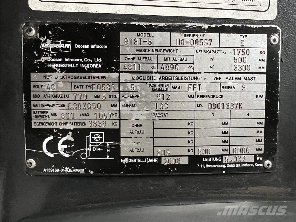 Doosan B18T-5 Elektrische heftrucks