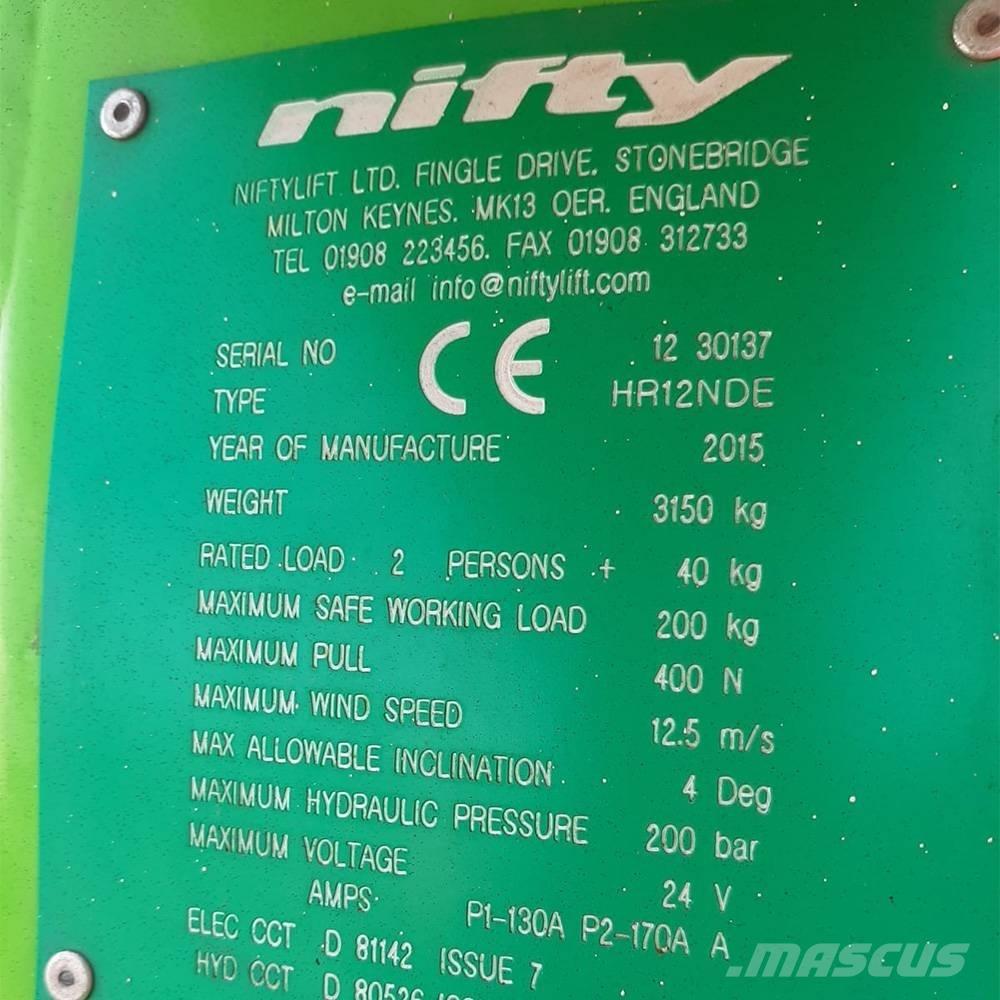 Niftylift HR 12 Knikarmhoogwerkers