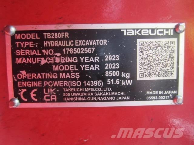 Takeuchi TB 280 FR Midigraafmachines 7t - 12t