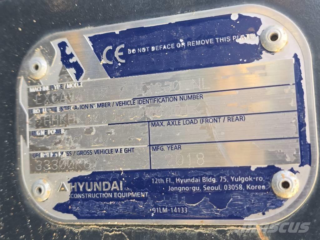 Hyundai HX 330 NL Rupsgraafmachines