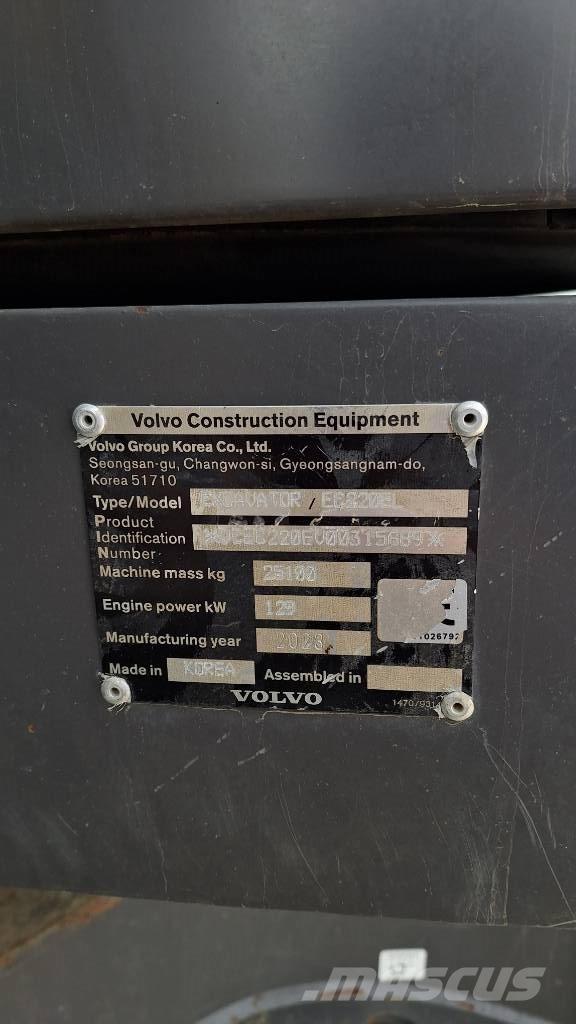 Volvo EC220E Rupsgraafmachines