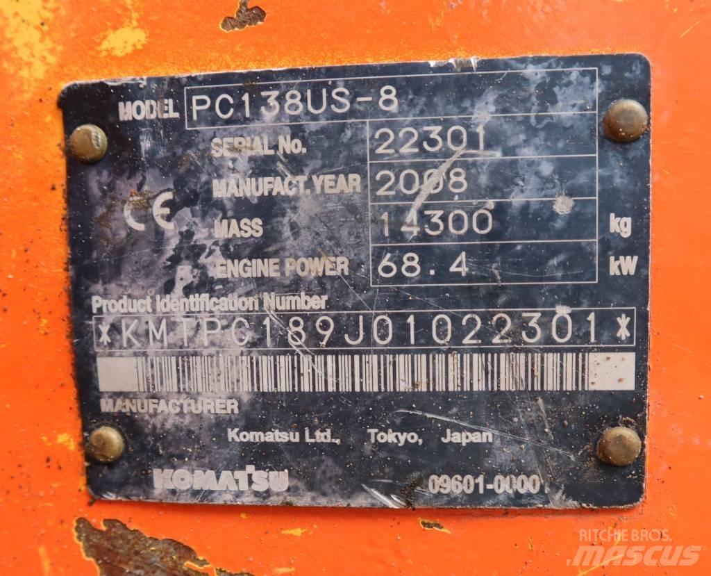 Komatsu PC138US-8 Rupsgraafmachines