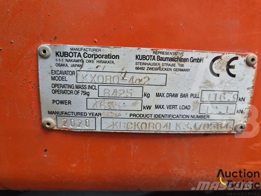 Kubota KX080-4a2 Midigraafmachines 7t - 12t
